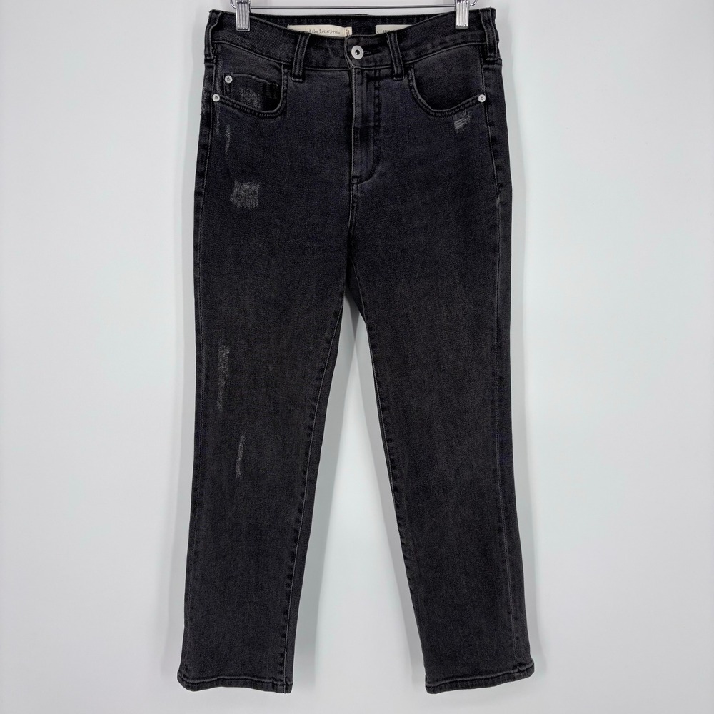 Pilcro and the Letterpress Relaxed Straight Jeans Womens 26 Black Distressed